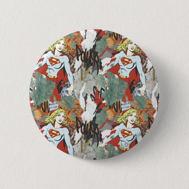 Macaron Rond 5 Cm Supergirl Comic Capers Pattern 8 (Devant)