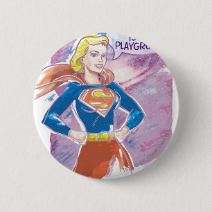 Macaron Rond 5 Cm Supergirl Galaxy