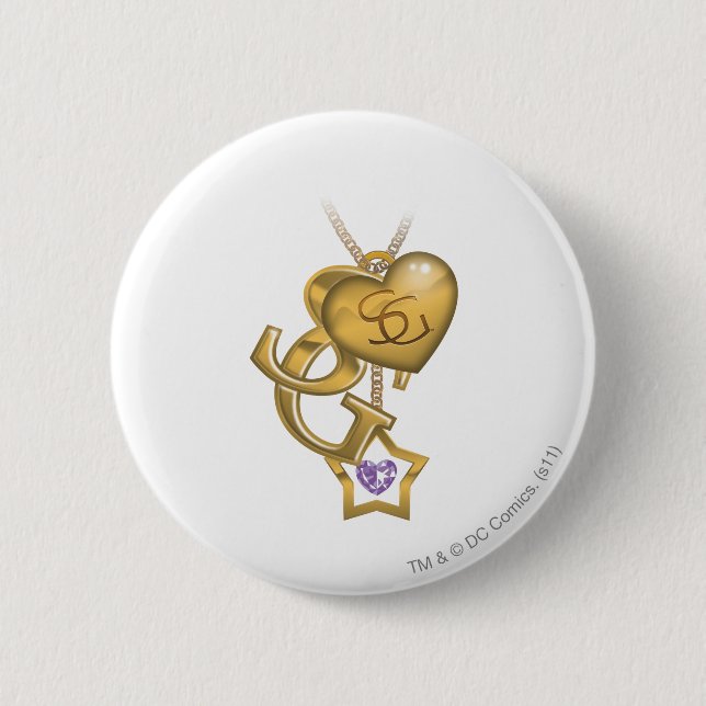 Macaron Rond 5 Cm Supergirl Gold Locket (Devant)