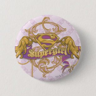 Macaron Rond 5 Cm Supergirl Golden Cat 3
