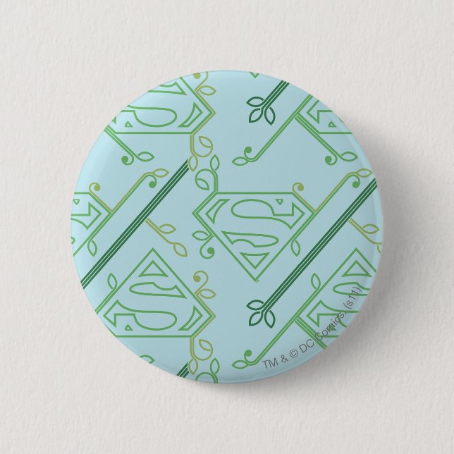 Macaron Rond 5 Cm Supergirl Green Vine Logo Motif (Devant)