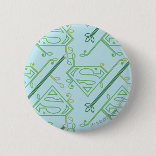 Macaron Rond 5 Cm Supergirl Green Vine Logo Motif