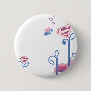 Macaron Rond 5 Cm Supergirl Love Bee