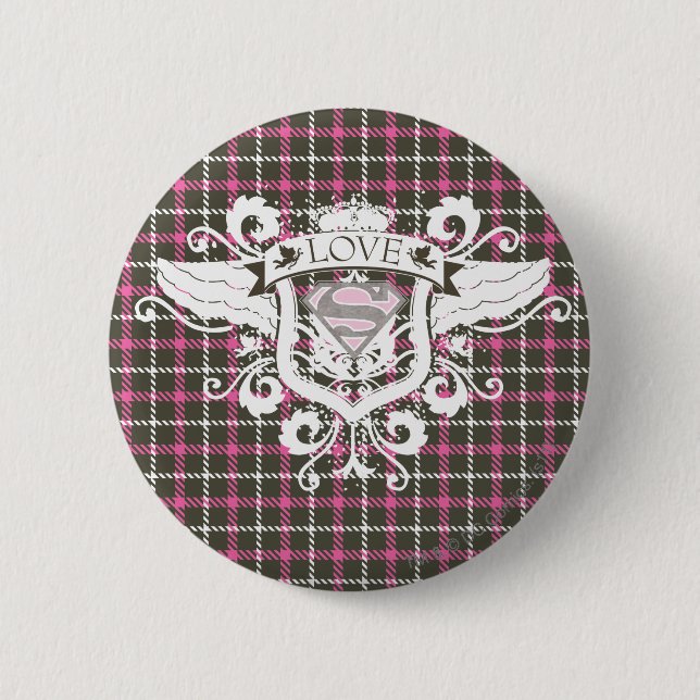 Macaron Rond 5 Cm Supergirl Love Crest (Devant)