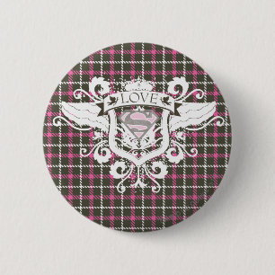 Macaron Rond 5 Cm Supergirl Love Crest