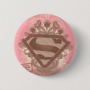 Macaron Rond 5 Cm Supergirl Metropolis Ballet rose