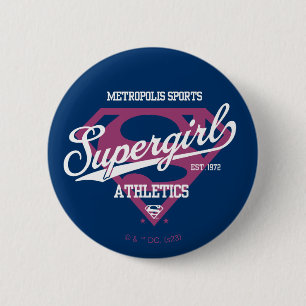 Macaron Rond 5 Cm Supergirl Metropolis Sports Athletics Graphic