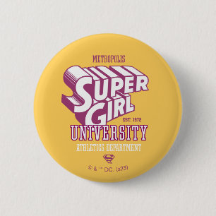 Macaron Rond 5 Cm Supergirl Metropolis University Athletics Dept.