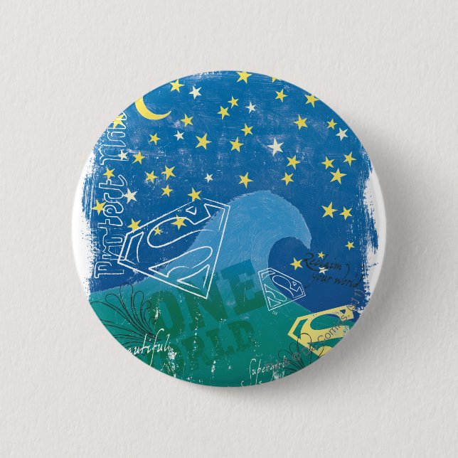 Macaron Rond 5 Cm Supergirl One World (Devant)