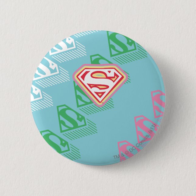 Macaron Rond 5 Cm Supergirl Pastel Repeat Pattern (Devant)