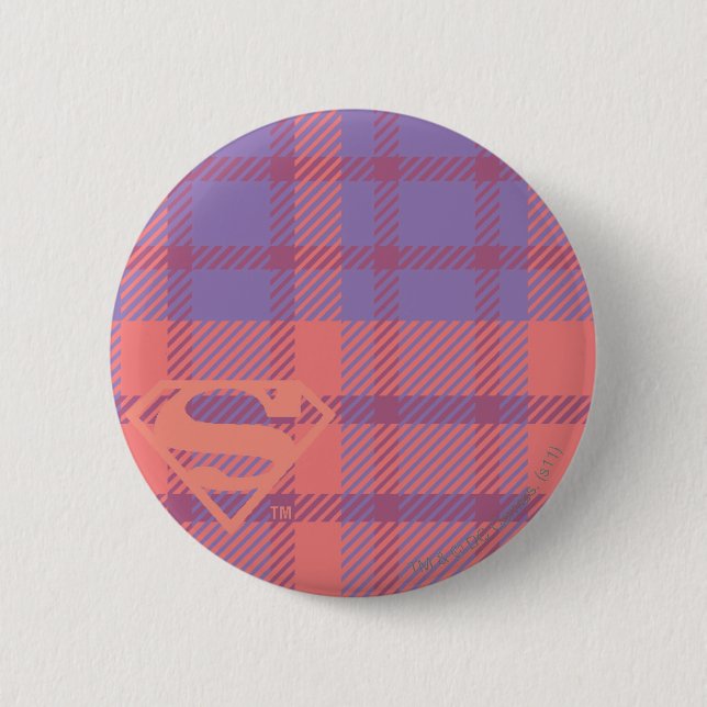 Macaron Rond 5 Cm Supergirl Pink and Purple Pattern (Devant)