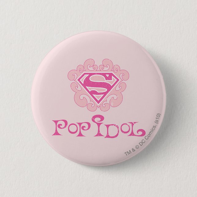 Macaron Rond 5 Cm Supergirl Pop Idol (Devant)