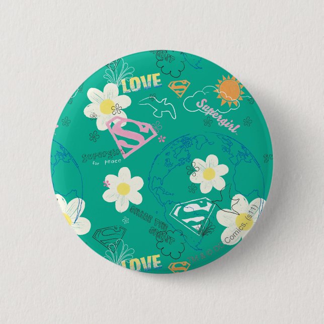 Macaron Rond 5 Cm Supergirl pour Motif pour la paix (Devant)