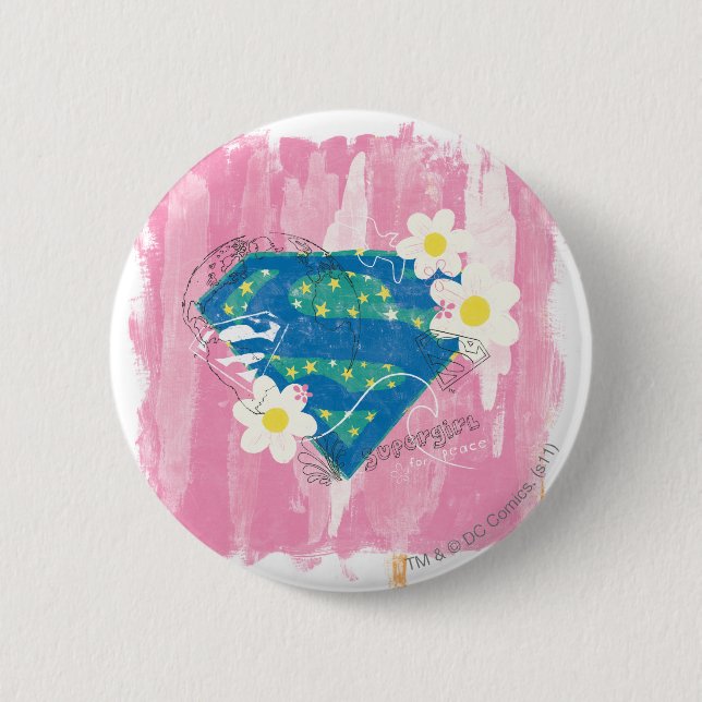 Macaron Rond 5 Cm Supergirl pour Peace Pink (Devant)