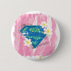 Macaron Rond 5 Cm Supergirl pour Peace Pink