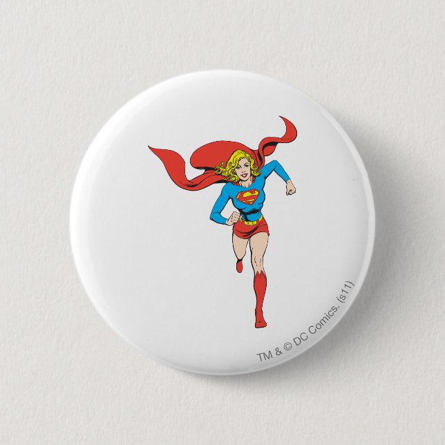 Macaron Rond 5 Cm Supergirl prête à partir (Devant)