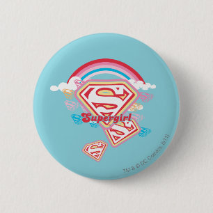 Macaron Rond 5 Cm Supergirl Rainbow