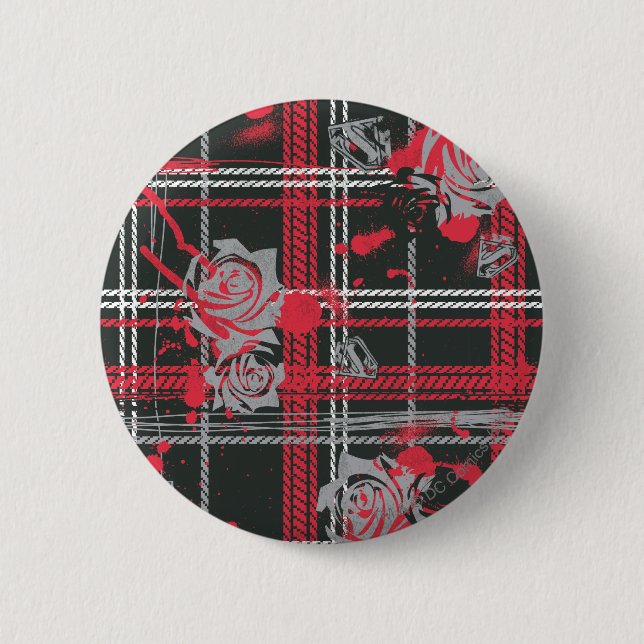 Macaron Rond 5 Cm Supergirl Roses (Devant)