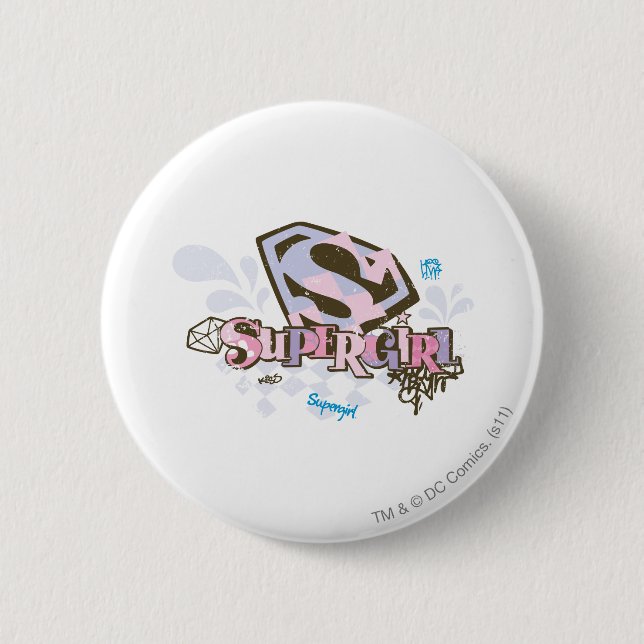 Macaron Rond 5 Cm Supergirl So Fabulous 1 (Devant)