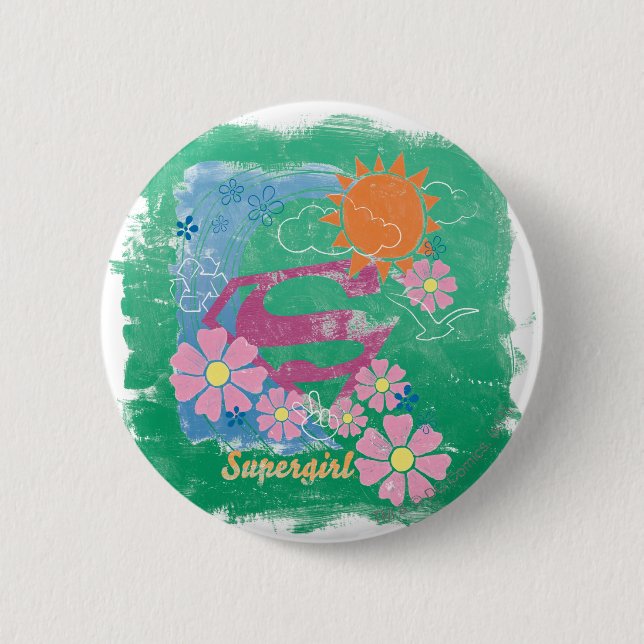 Macaron Rond 5 Cm Supergirl Sun et amour (Devant)
