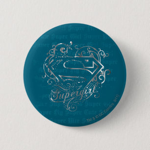 Macaron Rond 5 Cm Supergirl Super Fly Super Cute