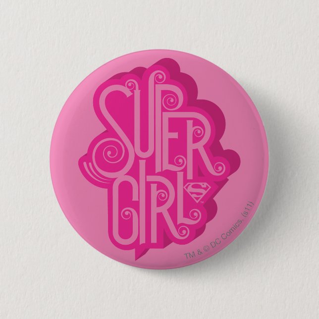 Macaron Rond 5 Cm Supergirl Swirl 2 (Devant)
