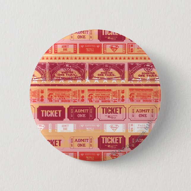 Macaron Rond 5 Cm Supergirl Ticket Motif Orange (Devant)