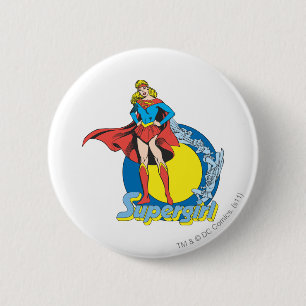 Macaron Rond 5 Cm Supergirl with Logo