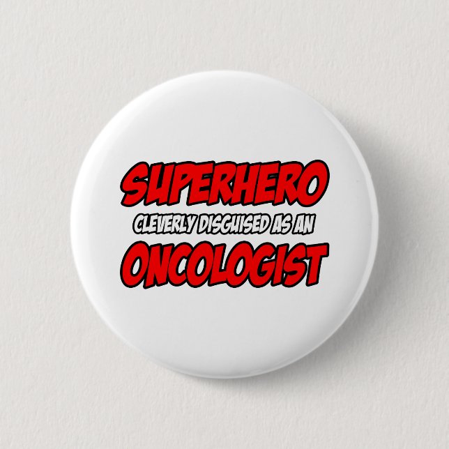 Macaron Rond 5 Cm Superhero...Oncologue (Devant)