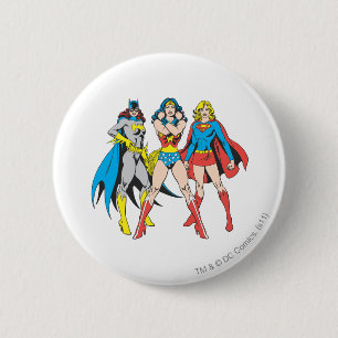 Macaron Rond 5 Cm Superheroines Pose