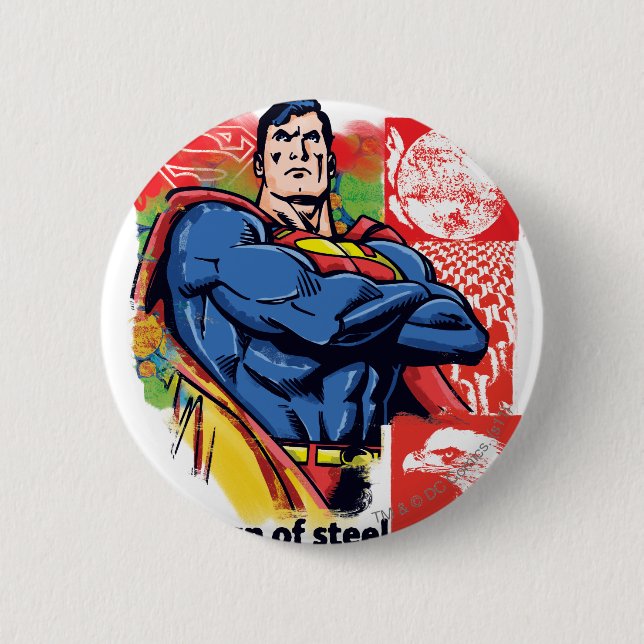 Macaron Rond 5 Cm Superman 58 (Devant)