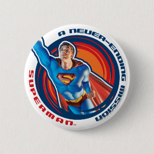 Macaron Rond 5 Cm Superman A Never-ending Mission