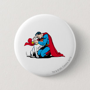 Macaron Rond 5 Cm Superman and Krypto