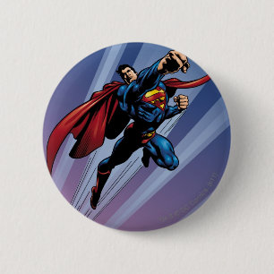 Macaron Rond 5 Cm Superman avec stries légères