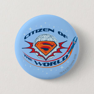 Macaron Rond 5 Cm Superman Citoyen du Monde