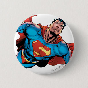 Macaron Rond 5 Cm Superman Comic Style