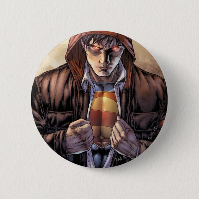 Macaron Rond 5 Cm Superman Earth Cover - Couleur (Devant)