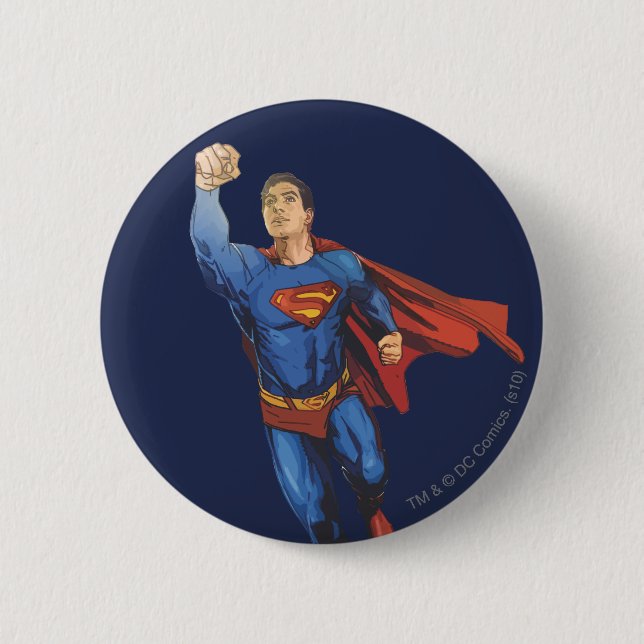 Macaron Rond 5 Cm Superman Flying Left (Devant)