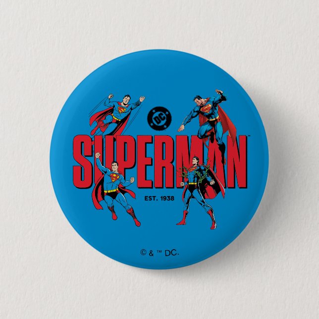Macaron Rond 5 Cm Superman Legends Forever Graphic (Devant)