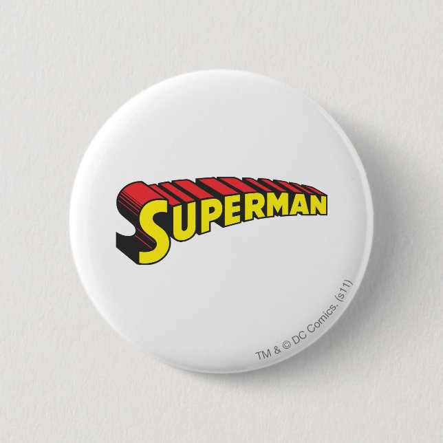 Macaron Rond 5 Cm Superman | Logo de lettres rouges jaunes (Devant)