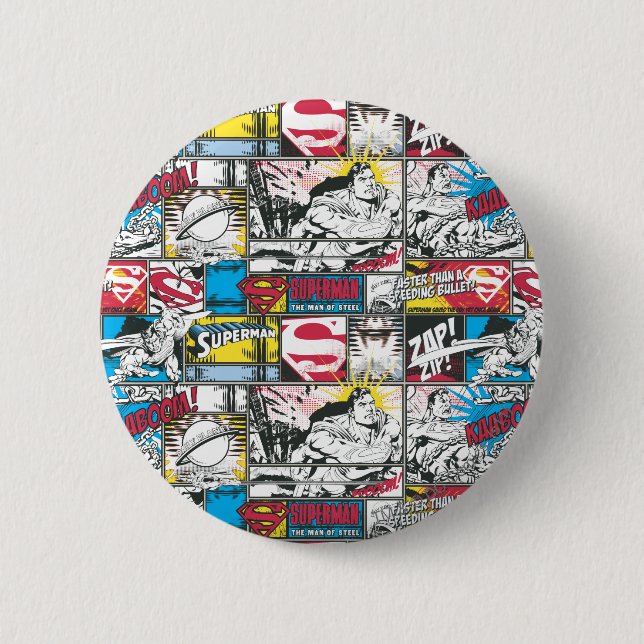 Macaron Rond 5 Cm Superman Logo Motif 2 (Devant)
