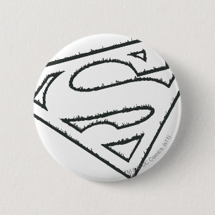 Macaron Rond 5 Cm Superman S-Shield  Logo de Sideways Grunge