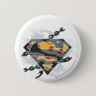 Macaron Rond 5 Cm Superman Stylisé   Logo des chaînes