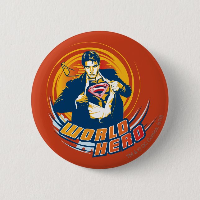 Macaron Rond 5 Cm Superman World Hero (Devant)