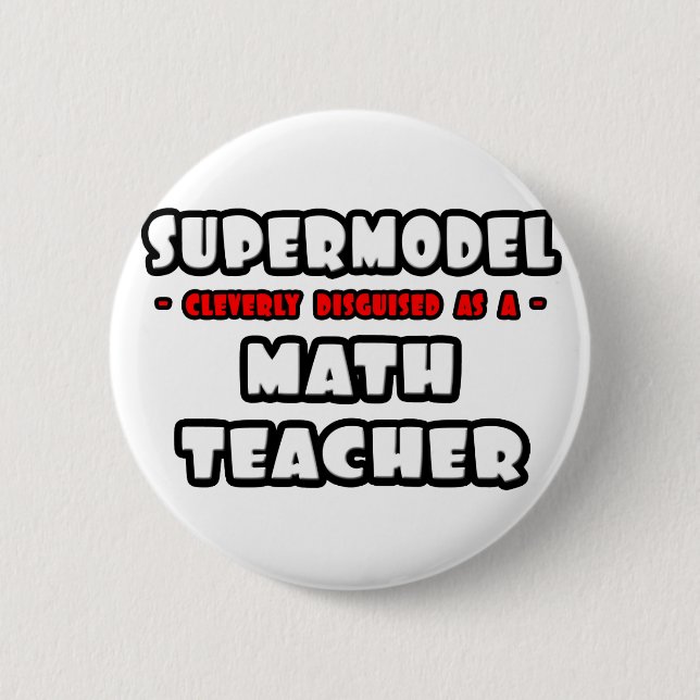 Macaron Rond 5 Cm Supermodèle .. Professeur de mathématiques (Devant)