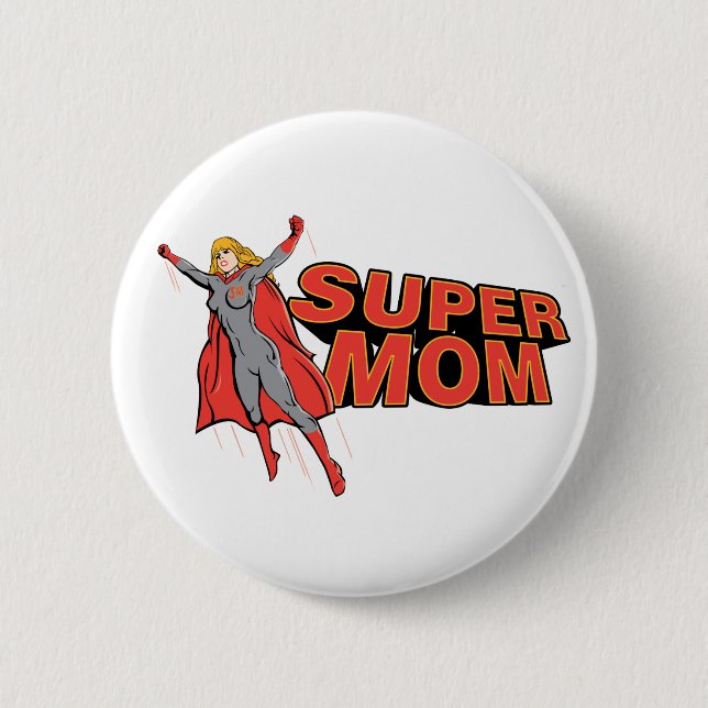 Macaron Rond 5 Cm Supermom (Devant)