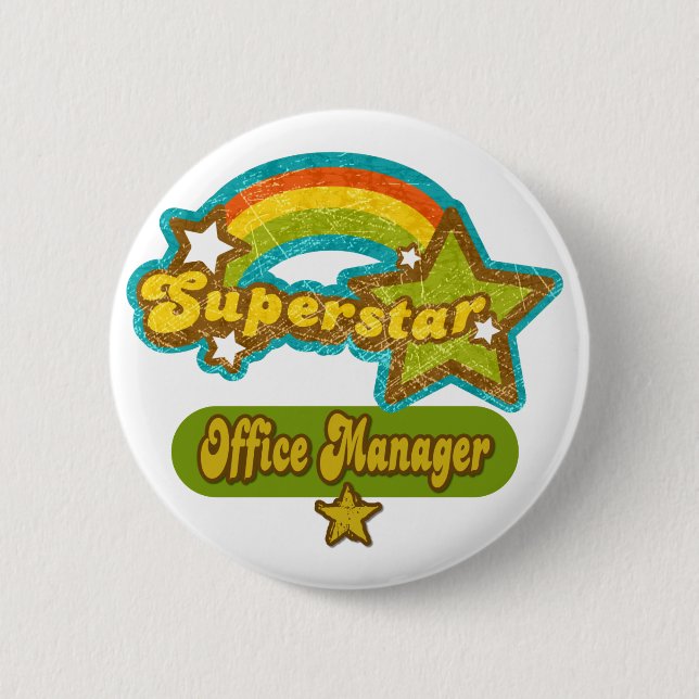 Macaron Rond 5 Cm Superstar Office Manager (Devant)