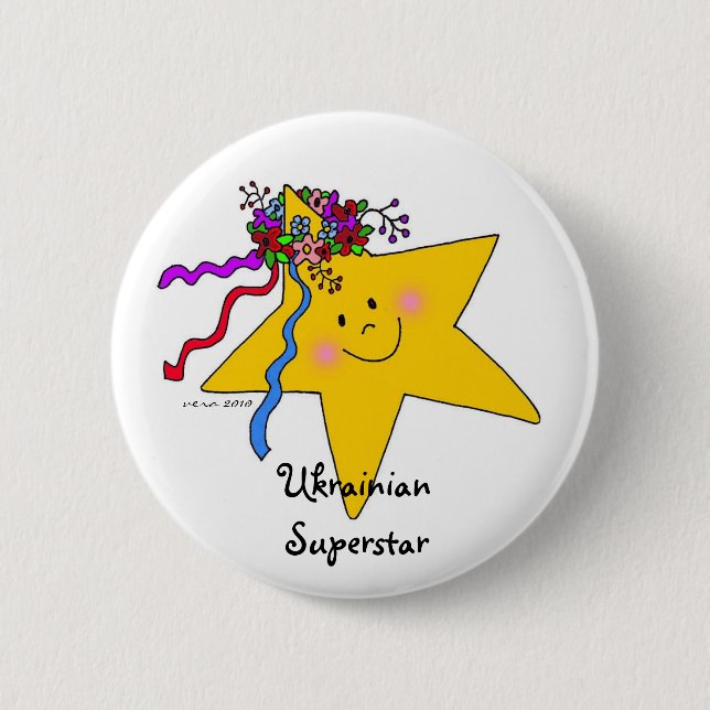 Macaron Rond 5 Cm Superstar ukrainien (Devant)