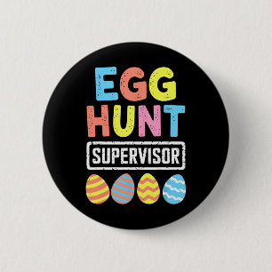 Macaron Rond 5 Cm Superviseur de chasse aux oeufs de Pâques Lapin la