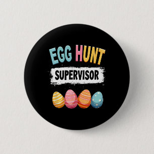 Macaron Rond 5 Cm Superviseur de la chasse aux oeufs de Pâques 1